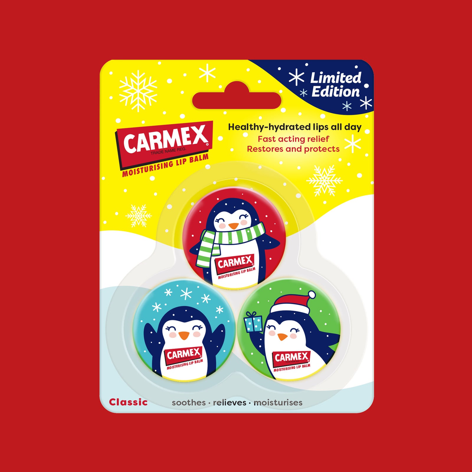 CARMEX Limited Edition Penguin Lip Balm Pot Trio