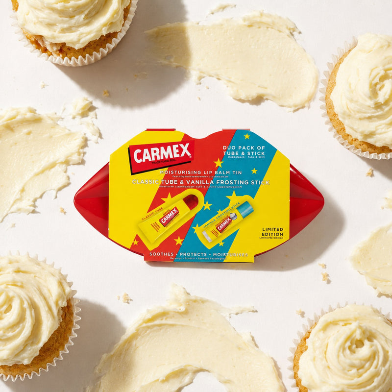 CARMEX Lip Tin Duo With Original & Vanilla Frosting Lip Balms